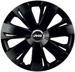 AutoHelix MSA Set 4 capace roti Negre Cu Inel Cromat Energy R16 Compatibil Cu Jeep (8911)