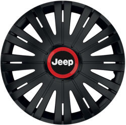 AutoHelix MSA Set 4 capace roti Negre Cu Inel Rosu Active R15 Compatibil Cu Jeep (10712)