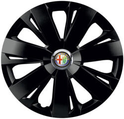 AutoHelix MSA Set 4 capace roti Negre Cu Inel Cromat Energy R16 Compatibil Cu Alfa Romeo (8491)