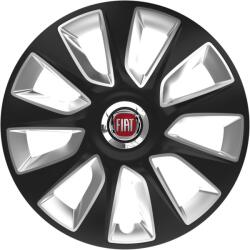 Autohelix MSA Set 4 Capace Roti 16 inchi (R16) Stratos Gri-Negru, Compatibile Cu Fiat (STRGN38)