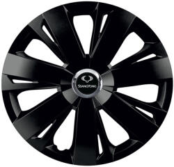 AutoHelix MSA Set 4 capace roti Negre Cu Inel Cromat Energy R16 Compatibil Cu SsangYoung (8962)