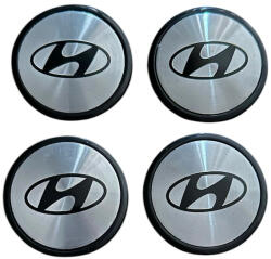 Autohelix Msa Set 4 capace roti 63mm exterior, 58mm interior Hyundai argintii compatibil/inlocuitor janta aliaj (Maf2972)