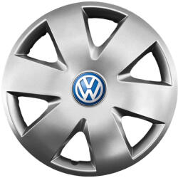 Autohelix Msa Set 4 capace roti potrivite jantelor de 15 inch (R15) compatibile VW Volkswagen, Model - 308, Sigla Albastra (308VwAlbastru)