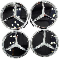 AUTOHELIX MSA Set 4 capace jante aliaj MERCEDES 60 mm, negru (55854160)