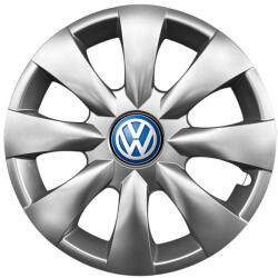 Autohelix Msa Set 4 capace roti potrivite jantelor de 15 inchi (R15) compatibile VW Volkswagen, Model - 316, Sigla Albastra (316VwAlbastru)