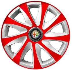 AutoHelix MSA Set 4 capace roti 14 inchi R14 Drift Rosu-Gri, Compatibil cu Alfa Romeo (6050)