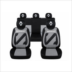 AutoHelix MSA Set Huse Scaune Universale Nero Gri Personalizate cu Renault (NER108820.14)