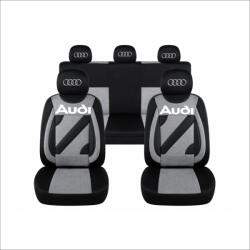 AutoHelix MSA Set Huse Scaune Universale Nero Gri Personalizate cu Audi (NER108820)