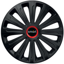 AutoHelix MSA Set 4 capace roti Negre Cu Inel Rosu Trend R16 Compatibil Cu Smart (10959)