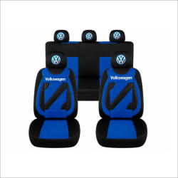AutoHelix MSA Set Huse Scaune Universale Nero Albastru Personalizate cu Volkswagen (NER108818.20)