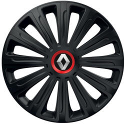 AutoHelix MSA Set 4 capace roti Negre Cu Inel Rosu Trend R16 Compatibil Cu Renault (10947)