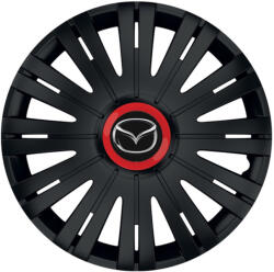 AutoHelix MSA Set 4 capace roti Negre Cu Inel Rosu Active R16 Compatibil Cu Mazda (10728)