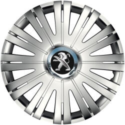 AutoHelix MSA Set 4 capace roti Cu Inel Cromat Active R16 Compatibil Cu Peugeot (7499)
