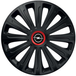 AutoHelix MSA Set 4 capace roti Negre Cu Inel Rosu Trend R16 Compatibil Cu Opel (10941)