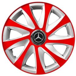 AutoHelix MSA Set 4 capace roti 14 inchi R14 Drift Rosu-Gri, Compatibil cu Mercedes (6097)