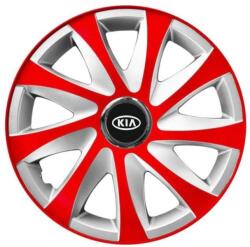 AutoHelix MSA Set 4 capace roti 14 inchi R14 Drift Rosu-Gri, Compatibil cu Kia (6085)