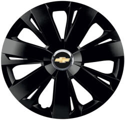 AutoHelix MSA Set 4 capace roti Negre Cu Inel Cromat Energy R16 Compatibil Cu Chevrolet (8500)