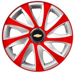 AutoHelix MSA Set 4 capace roti 14 inchi R14 Drift Rosu-Gri, Compatibil cu Chevrolet (6061)