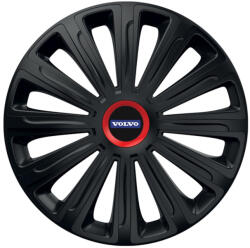 AutoHelix MSA Set 4 capace roti Negre Cu Inel Rosu Trend R16 Compatibil Cu Volvo (10977)