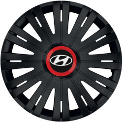 AutoHelix MSA Set 4 capace roti Negre Cu Inel Rosu Active R14 Compatibil Cu Hyundai (10708)