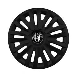 AutoSSF Set 4 capace roti 14 inchi (R14) compatibile ALFA ROMEO, Model 217 Black (217AlfaBlack)