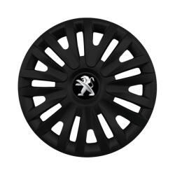AUTOHELIX MSA Set 4 capace roti potrivite jantelor de 15 inch (R15) compatibile PEUGEOUT, Model - 313 Black (313PeugeoutBlack)