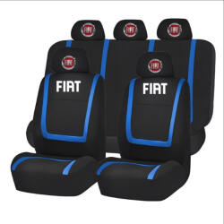 AutoHelix MSA Set Huse Scaune Universale Compatibile cu Fiat - Negru/Albastru (Fiat2)