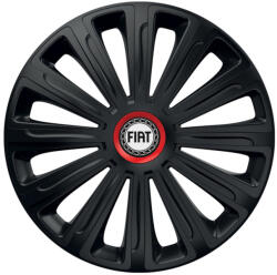 AutoHelix MSA Set 4 capace roti Negre Cu Inel Rosu Trend R16 Compatibil Cu Fiat (10902)