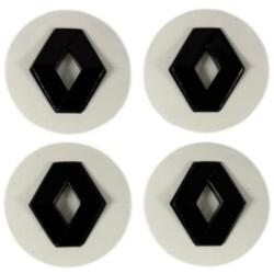 Autohelix Msa Set 4 capacele roti 57 mm Renault, pentru jante aliaj, Alb Negru (maf3887)