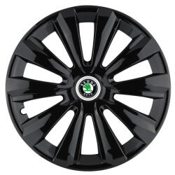 AutoHelix MSA Set 4 Capace Roti, potrivite jantelor de R16, pentru Skoda, model Delta Negru (13967)