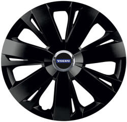 AutoHelix MSA Set 4 capace roti Negre Cu Inel Cromat Energy R15 Compatibil Cu Volvo (8976)