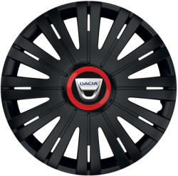 AutoHelix MSA Set 4 capace roti Negre Cu Inel Rosu Active R16 Compatibil Cu Dacia (10698)