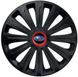 AutoHelix MSA Set 4 capace roti Negre Cu Inel Rosu Trend R16 Compatibil Cu Subaru (10965)
