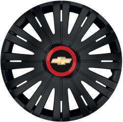 AutoHelix MSA Set 4 capace roti Negre Cu Inel Rosu Active R14 Compatibil Cu Chevrolet (10690)