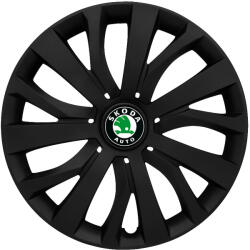 Autohelix Msa Set 4 capace roti 16 inch (R16) compatibile SKODA, Model - 432 Black Edition (432SkodaBlack)