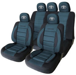 AutoHelix MSA Set Huse Scaune Universale Premium Carguard Personalizate cu Toyota - Negru/Albastru (HLXblue.16)