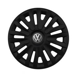 Autohelix Msa Set 4 capace roti potrivite jantelor de 15 inch (R15) compatibile Volkswagen, Model - 313 Black (313VwBlack)