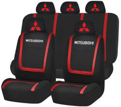 AutoHelix MSA Set Huse Scaune Universale Compatibile cu Mitsubishi - Negru/Rosu (Mits1.1)