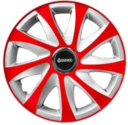 AutoHelix MSA Set 4 capace roti 14 inchi R14 Drift Rosu-Gri, Compatibil cu Daewoo (6068)