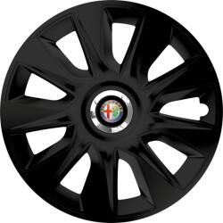 AutoHelix MSA Set 4 Capace Roti 15 inchi (R15) Stratos Negru, Compatibile Cu Alfa Romeo (STRN59)