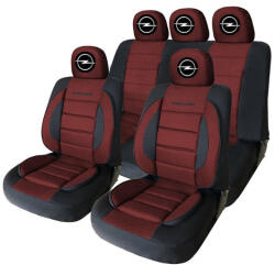 AutoHelix MSA Set Huse Scaune Universale Premium Carguard Personalizate cu Opel - Negru/Visiniu (HLXred.11)
