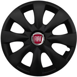 Autohelix Msa Set 4 capace roti potrivite jantelor de 15 inchi (R15) compatibile FIAT, Model - 316 Black Edition (316FiatBlack)