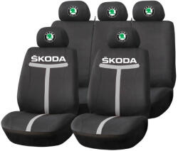 AutoHelix MSA Set Huse Scaune Universale HLX1 Compatibile cu Skoda - Negru/Gri (TGRI16)