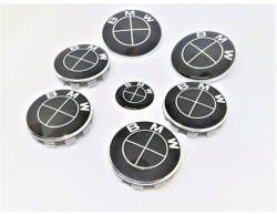 AUTOHELIX MSA Set embleme BMW 7 piese, negre full, capota/portbagaj 82 mm, capace jante 68mm, sigla volan 44 mm, B (1063723145815)