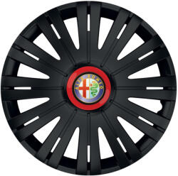 AutoHelix MSA Set 4 capace roti Negre Cu Inel Rosu Active R14 Compatibil Cu Alfa Romeo (10681)