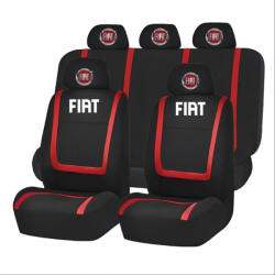 AutoHelix MSA Set Huse Scaune Universale Compatibile cu Fiat - Negru/Rosu (Fiat1)