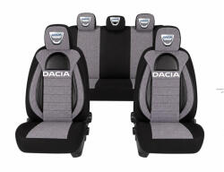 AutoHelix MSA Set Huse Scaune Universale Racing, Gri cu Negru Personalizate cu Dacia (RAC44493.2)