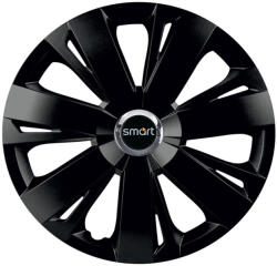 AutoHelix MSA Set 4 capace roti Negre Cu Inel Cromat Energy R15 Compatibil Cu Smart (8958)