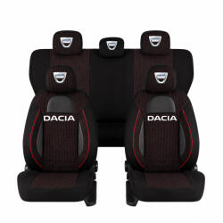 AutoHelix MSA Set Huse Scaune Universale Racing Negru Personalizate cu Dacia (RAC44487.2)