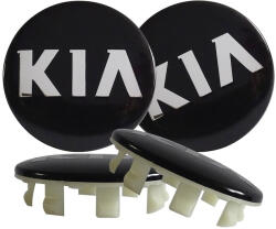 AUTOHELIX MSA Set 4 Capace Jante Aliaj KIA 58mm, Negru (KIA58MM)
